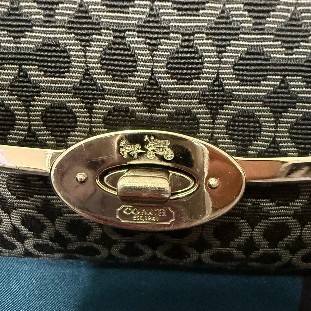 Coach Black and Gray Patterned Shoulder Bag - Picture 7 of 12